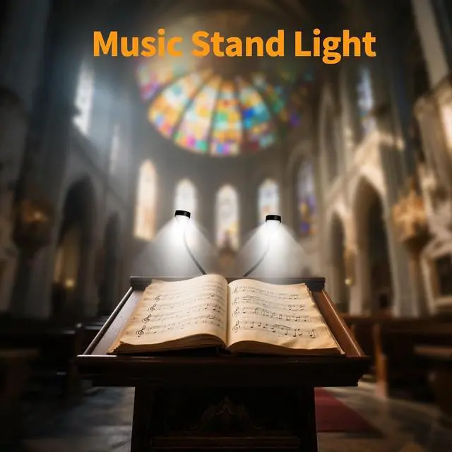 Alt view image 5 of 6 - 20 Pack Music Stand Light LED Clip on Reading Light USB-C and AAA Battery Power Supply (Included) Three Color Temperatures Suitable for Band Users Reading Enthusiasts
