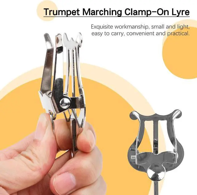 Alt view image 2 of 6 - 10PCS Trombone Lyre Clip on, Metal Sheet Music Clip Clamp- On Holder, Sheet Trombone Music Score Clamp, Generic Marching Lyre, Wind Instrument Sheet Music Stand