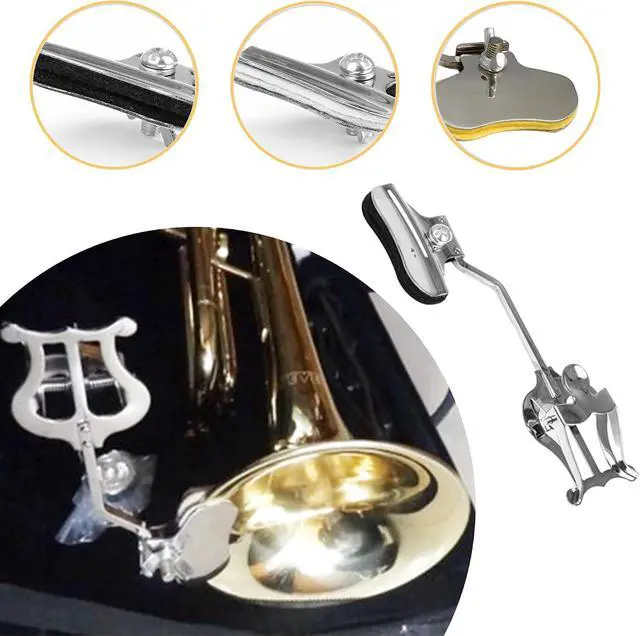 Alt view image 3 of 6 - 10PCS Trombone Lyre Clip on, Metal Sheet Music Clip Clamp- On Holder, Sheet Trombone Music Score Clamp, Generic Marching Lyre, Wind Instrument Sheet Music Stand