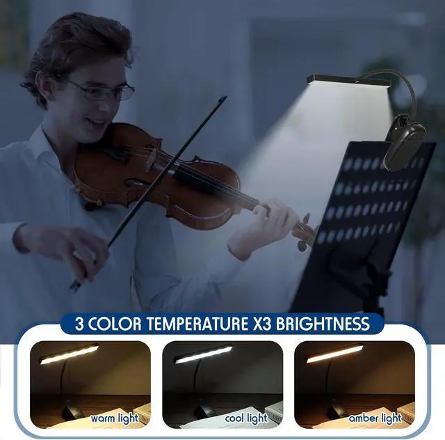 Alt view image 3 of 6 - 8 Pcs Music Stand Light 18 LED Piano Lamp Adjustable Reading Light AAA Battery(Not Included) Operated, 4 Color Temperature Optional