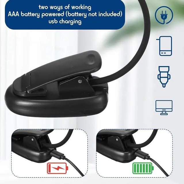 Alt view image 4 of 6 - 8 Pcs Music Stand Light 18 LED Piano Lamp Adjustable Reading Light AAA Battery(Not Included) Operated, 4 Color Temperature Optional