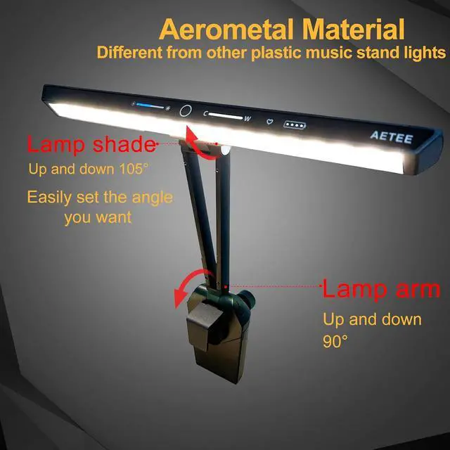 Alt view image 5 of 7 - Music Stand Lights,Removable Magnetic Battery, Rechargeble Battery Operated, Long-Lasting USB-C Eye-Care Clamp Lamp, Foldable,Sturdy,Super Bright for Sheet Music(Third Updated Version)