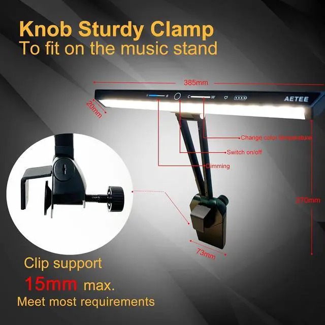 Alt view image 6 of 7 - Music Stand Lights,Removable Magnetic Battery, Rechargeble Battery Operated, Long-Lasting USB-C Eye-Care Clamp Lamp, Foldable,Sturdy,Super Bright for Sheet Music(Third Updated Version)