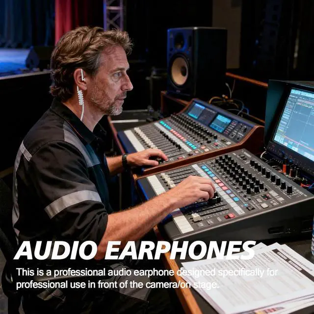Alt view image 3 of 6 - Universal Ifb Earpiece Single Ear Broadcast Headset in-Ear Earbuds Monitor Kit Headphone Acoustic Tv Anchor Broadcasting Ear Piece Compatible for iPhone 3.5mm Phone(Color Black)