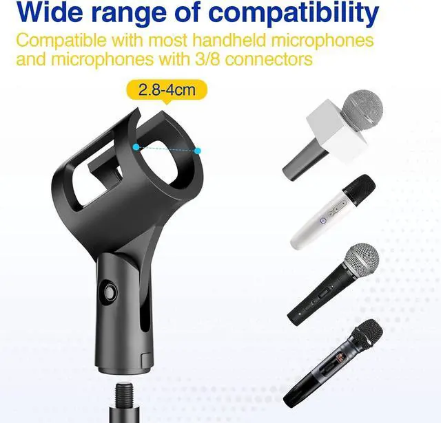 Alt view image 3 of 7 - Mic Stand, Microphone Stand Floor with Phone/Tablet Holder, Height Adjustable Boom Mic Stand Tripod With Carrying Bag for Singing Karaoke Stage