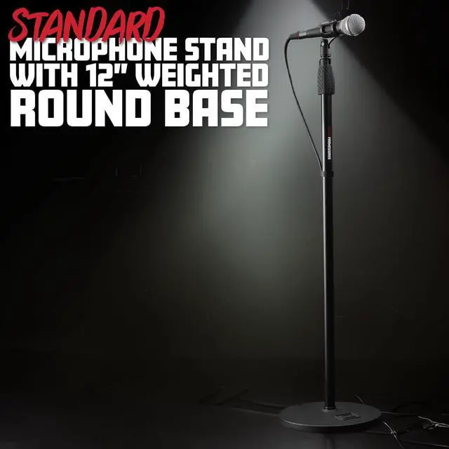 Alt view image 2 of 6 - Microphone Stand with 12" Weighted Base and Soft Grip Twist Clutch Height Adjustment, (GFW-MIC-1200)