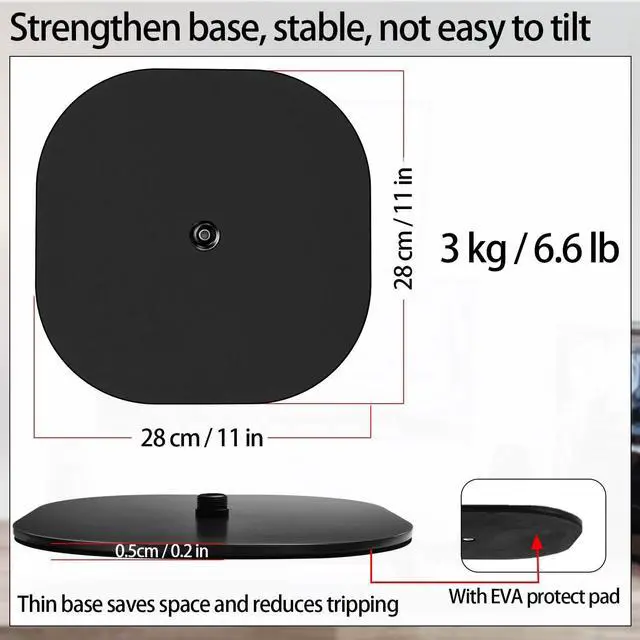 Alt view image 6 of 7 - Microphone Stand, Gooseneck Mic Stand Floor for Singing Height Adjustable from 36" to 66" with Heavy Duty Base for Samson Q2U Fifine AM8 Blue Yeti Elgato AT2020 AT2040
