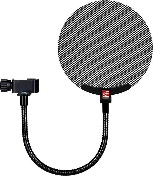 Main image of Pro Metal Pop Filter for Microphones - Entirely Metal Mic Pop Filter with Adjustable Gooseneck for Precise Positioning - Professional Microphone Accessories