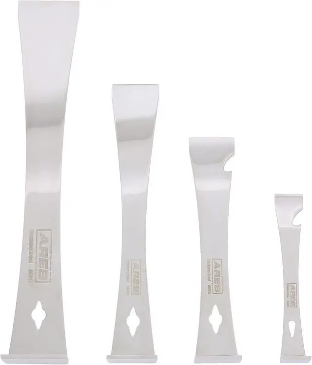 Alt view image 6 of 7 - 46020-4-Piece Stainless Steel Prybar Scraper Set - Ultra Sharp Scrapers Remove Residue from Steel, Aluminum, and More - Prybar Ends Offer Extra Leverage - Built-In Nail Puller and Bottle Opener