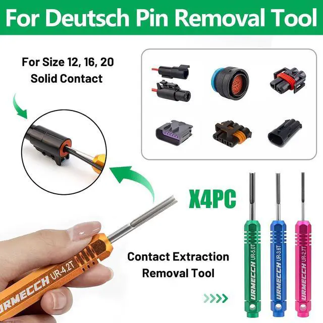 Alt view image 2 of 7 - Terminal Removal Tool Kit for Deutsch Connectors, Depinning Tools Electrical Pin Extractor with Magnetic Phillips Screwdrivers 32Pc