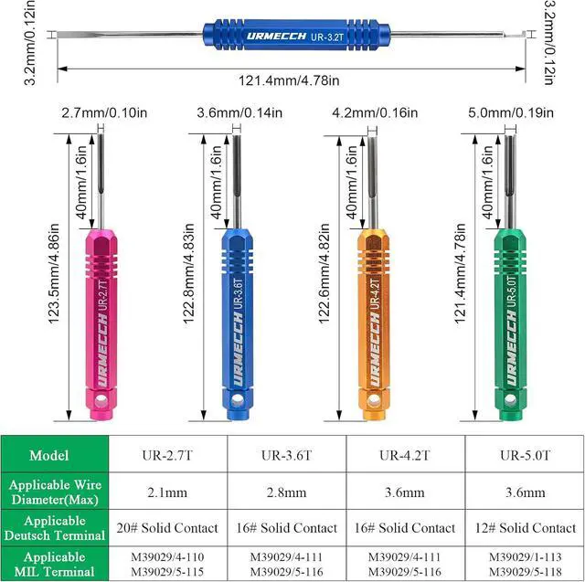 Alt view image 3 of 7 - Terminal Removal Tool Kit for Deutsch Connectors, Depinning Tools Electrical Pin Extractor with Magnetic Phillips Screwdrivers 32Pc