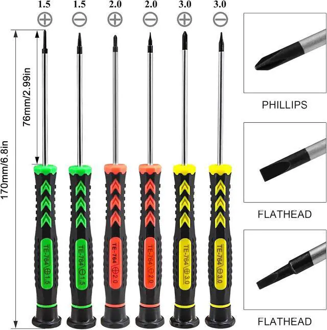 Alt view image 6 of 7 - Terminal Removal Tool Kit for Deutsch Connectors, Depinning Tools Electrical Pin Extractor with Magnetic Phillips Screwdrivers 32Pc