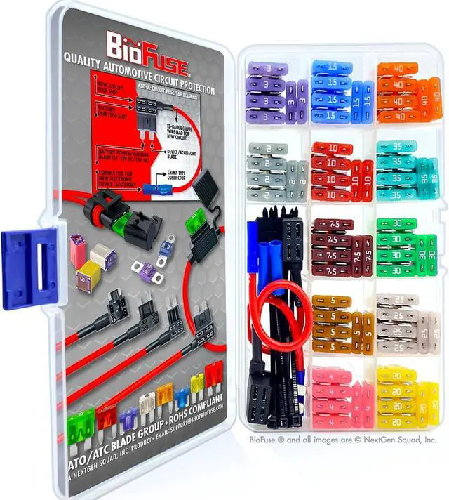 Alt view image 3 of 7 - 120 Piece Full Range Fuse Assortment & Tap Kit: 108 Standard, ATO, ATC, ATS, APR Automotive Fuses 2A 3A 4A 5A 7.5A 10A 15A 20A 25A 30A 35A 40A, 2 Taps (12V, 12AWG), Ties, Connectors, Puller