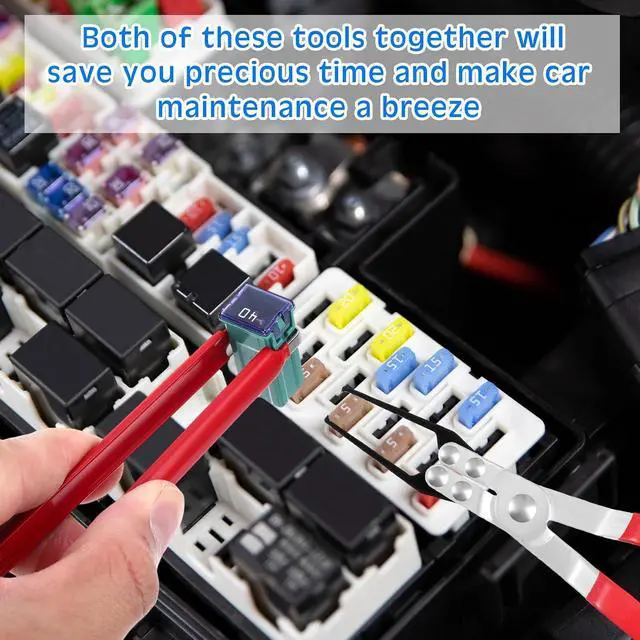 Alt view image 7 of 7 - 36 Pcs Car Fuse Assortment Kit Fuse and Puller Plier Relay with Small Fuze Remover Tool and 10 Pcs 30/40 Amp 5-pin 12v Relay Car Fuze Puller(Multicolor,Low and Tall)