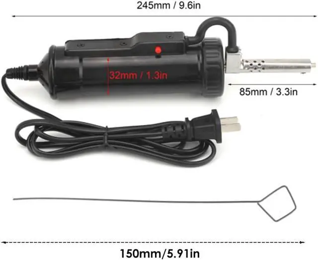 Alt view image 3 of 5 - Electric Solder Sucker 30W Automatic Desoldering Pump with Vacuum Suction, 3 Nozzles (1.0mm, 1.5mm, 2.5mm) Tin Suction Device for Tin Removal Work (US Plug AC110V)