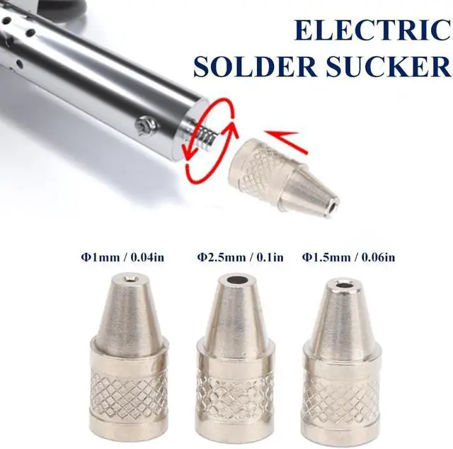 Alt view image 4 of 5 - Electric Solder Sucker 30W Automatic Desoldering Pump with Vacuum Suction, 3 Nozzles (1.0mm, 1.5mm, 2.5mm) Tin Suction Device for Tin Removal Work (US Plug AC110V)