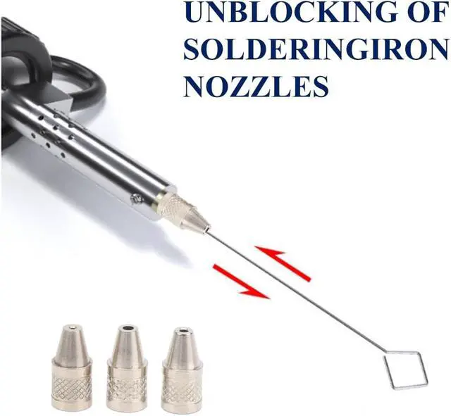 Alt view image 5 of 5 - Electric Solder Sucker 30W Automatic Desoldering Pump with Vacuum Suction, 3 Nozzles (1.0mm, 1.5mm, 2.5mm) Tin Suction Device for Tin Removal Work (US Plug AC110V)