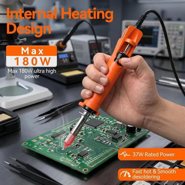 Alt view image 2 of 7 - 929D-VI Electric Desoldering Pump 180W Temperature-Controlled