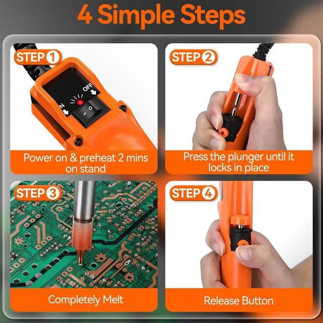 Alt view image 6 of 7 - 929D-VI Electric Desoldering Pump 180W Temperature-Controlled