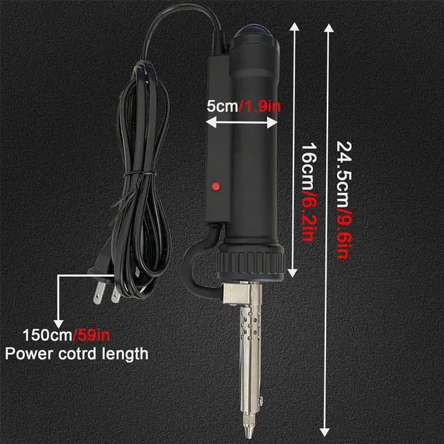 Alt view image 6 of 7 - Electric Solder Sucker Vacuum,Automatic Desoldering Pump,Black Desoldering Tool For One-Handed Use And Reliable Suction,Designed for extended use Tin Removal Work Ac110v 30w Desoldering Gun