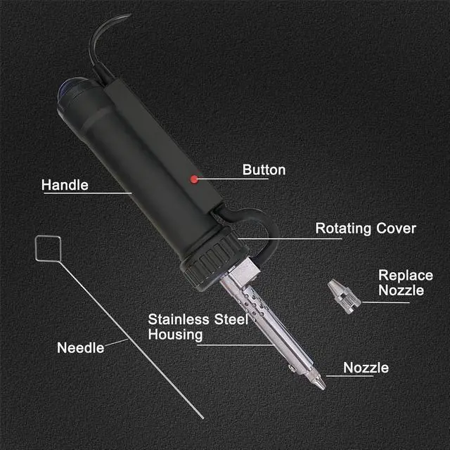 Alt view image 7 of 7 - Electric Solder Sucker Vacuum,Automatic Desoldering Pump,Black Desoldering Tool For One-Handed Use And Reliable Suction,Designed for extended use Tin Removal Work Ac110v 30w Desoldering Gun