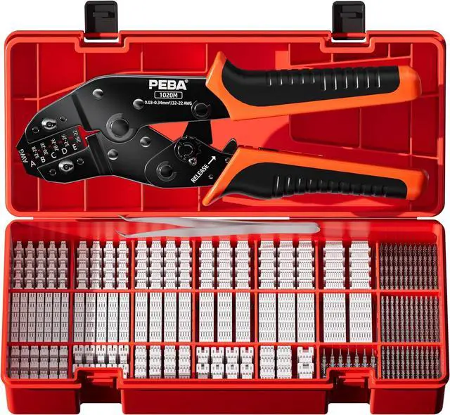 Main image of Crimping Tool and JST Connector Kit, 22 Types of 1.0mm JST-SH, 1.25mm JST-GH, 1.5mm JST-ZH Connectors & Contacts, Crimp Pliers AWG 32-22 for 1.0mm - 2.0mm Pitch Pin Terminal, for DIY Electronics