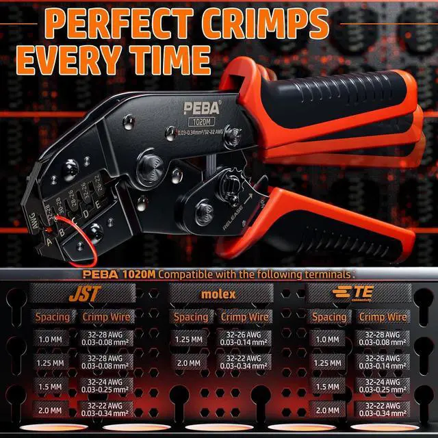 Alt view image 7 of 7 - Crimping Tool and JST Connector Kit, 22 Types of 1.0mm JST-SH, 1.25mm JST-GH, 1.5mm JST-ZH Connectors & Contacts, Crimp Pliers AWG 32-22 for 1.0mm - 2.0mm Pitch Pin Terminal, for DIY Electronics