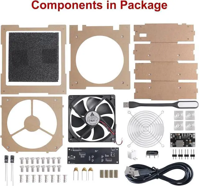 Alt view image 3 of 7 - Soldering Practice Kit, DIY Solder Fume Extractor Soldering Project Kit, Solder Smoke Absorber Kit with LED Light & Filters, Solder Smoke Remover Absorber DIY Working Fan for Soldering Station