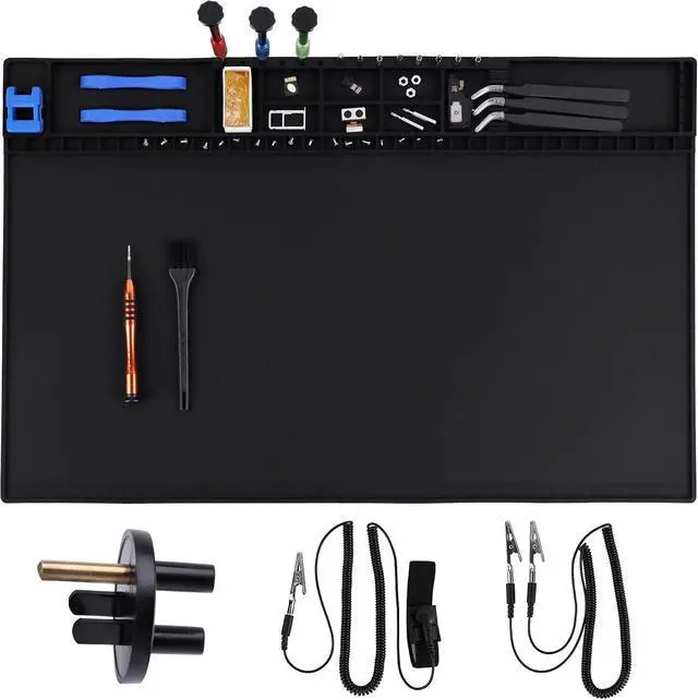 Main image of Anti Static Mat 20.9" x 13.5" ESD Safe Electronics Repair Mat with Grounding Accessories, Heat Resistant 932°F Eelectronic Work Mat for iPhone, iPad, Laptop, Computer,Camera Repair