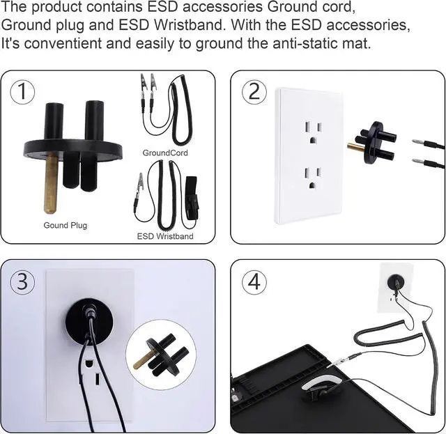 Alt view image 4 of 6 - Anti Static Mat 20.9" x 13.5" ESD Safe Electronics Repair Mat with Grounding Accessories, Heat Resistant 932°F Eelectronic Work Mat for iPhone, iPad, Laptop, Computer,Camera Repair