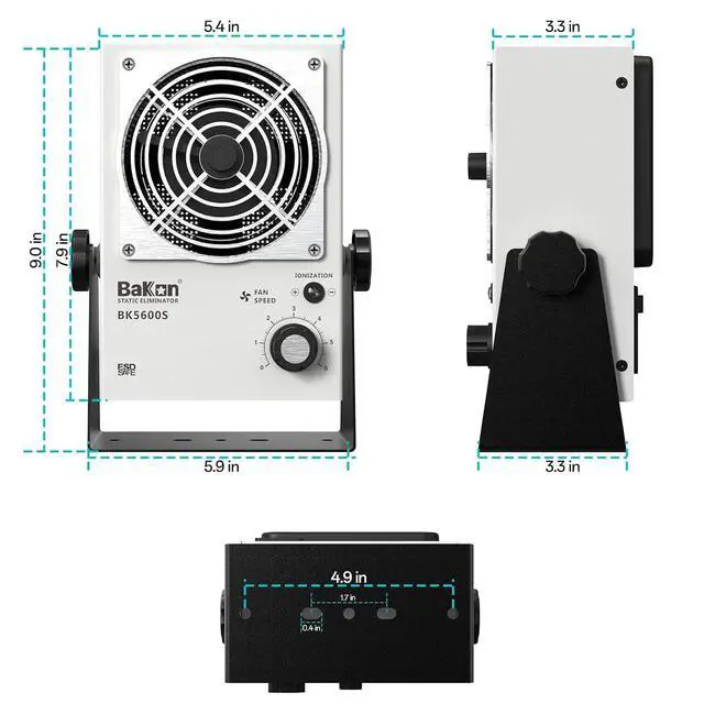 Alt view image 3 of 7 - BK5600S Anti-Static Ion Fan, Ion Electric Fan, Static Eliminator, Electronic Manufacturing Maintenance, Scientific Research Laboratory, Chip Packaging To Eliminate Static Electricity