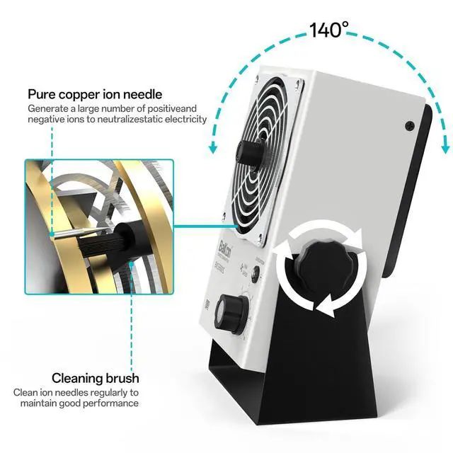 Alt view image 4 of 7 - BK5600S Anti-Static Ion Fan, Ion Electric Fan, Static Eliminator, Electronic Manufacturing Maintenance, Scientific Research Laboratory, Chip Packaging To Eliminate Static Electricity