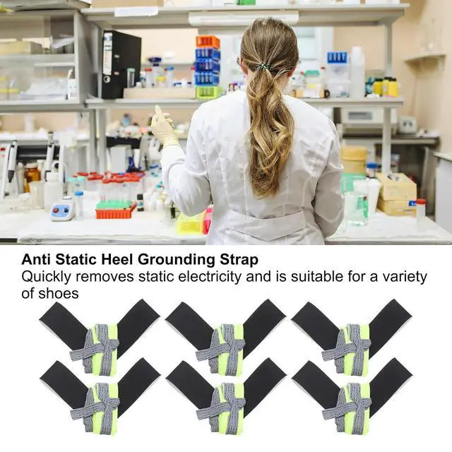 Alt view image 4 of 5 - 12pcs ESD Anti Static Foot Heel Straps Anti Static Wrist Strap Band Adjustable for Grounding Protecting Electronics Against Electric Shock