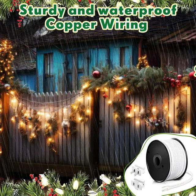Alt view image 4 of 7 - Low Voltage Landscape Wire 18/2 Commercial 6 Vampire Plugs 18 Gauge Outdoor Electrical Wire for Christmas Lamp Extension Cable Lighting (White, 250ft, SPT-2)