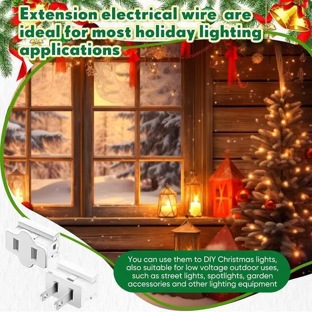 Alt view image 7 of 7 - Low Voltage Landscape Wire 18/2 Commercial 6 Vampire Plugs 18 Gauge Outdoor Electrical Wire for Christmas Lamp Extension Cable Lighting (White, 250ft, SPT-2)