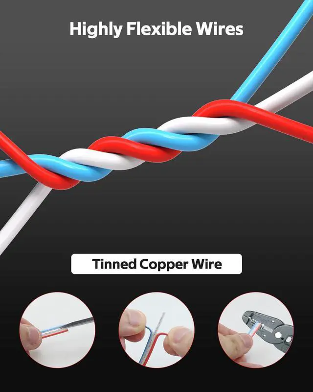 Alt view image 3 of 7 - 98.4ft 18 Gauge Wire 3 Pin 3 Conductor Electrical Wire 18 AWG Tinned Copper Wire 18/3 LED Wire Extension Cable for RGB IC WS2812B LED Strip WS2811 Pixel Halloween Christmas Lights DC 5/12/24V