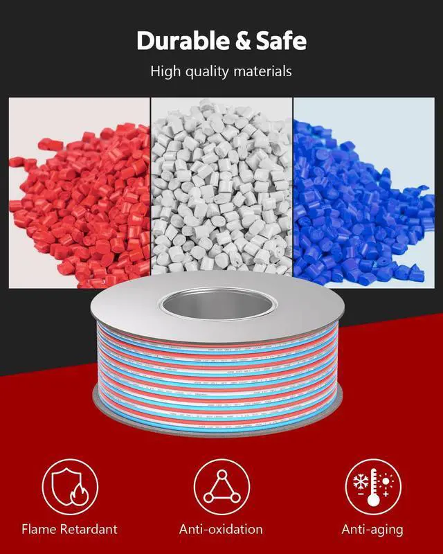 Alt view image 7 of 7 - 98.4ft 18 Gauge Wire 3 Pin 3 Conductor Electrical Wire 18 AWG Tinned Copper Wire 18/3 LED Wire Extension Cable for RGB IC WS2812B LED Strip WS2811 Pixel Halloween Christmas Lights DC 5/12/24V