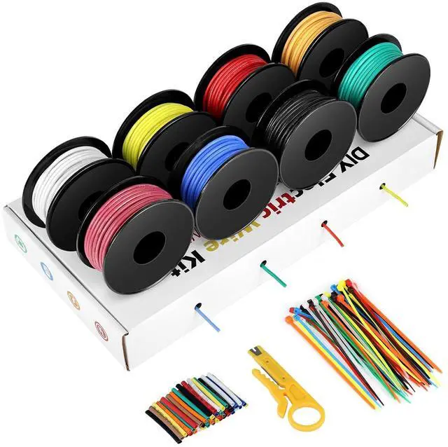 Main image of 18 Gauge Stranded Wire Kit, 8 Colors Each 30FT 18 AWG Silicone Electrical Wire, Flexible Tinned Copper Hook Up Wire Kit for DIY Electronics, Automotive, Breadboard, Home, Model Car, Power Wiring Kit