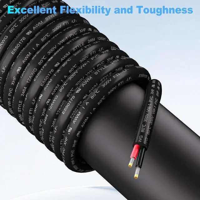 Alt view image 5 of 7 - UL Listed 18 Ga Wire 2 Conductor Electrical Wire Tinned Copper Stranded PVC Cord for Automotive Lamp Cord Wire Marine Cable RV 100Ft Black