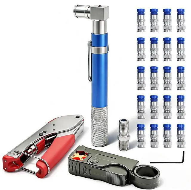 Main image of Coaxial Pocket Toner Pocket Continuity Tester,with Coaxial Cable Crimper Kit,and Toner with Light&Buzzer Voltage Toner and Barrel Connector Bundle for Testing Coax Cable, RG6, RG59, CATV Wire Tracer