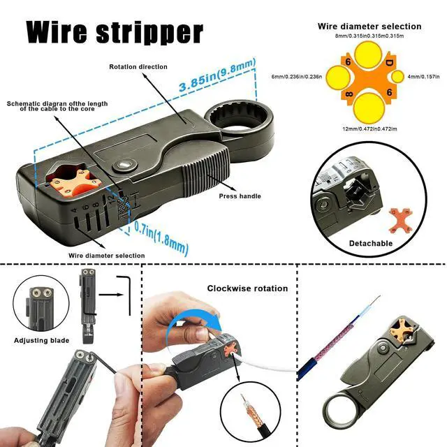 Alt view image 4 of 7 - Coaxial Pocket Toner Pocket Continuity Tester,with Coaxial Cable Crimper Kit,and Toner with Light&Buzzer Voltage Toner and Barrel Connector Bundle for Testing Coax Cable, RG6, RG59, CATV Wire Tracer