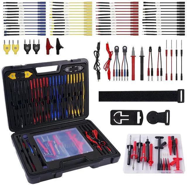 Main image of 105PCS Multimeter Test Lead Kit with Hanging Loop Strap Magnetic Hanger for Fluke, Automotive Circuit Breakout Probe Kit, Banana Plug Leads & Large Alligator Clips
