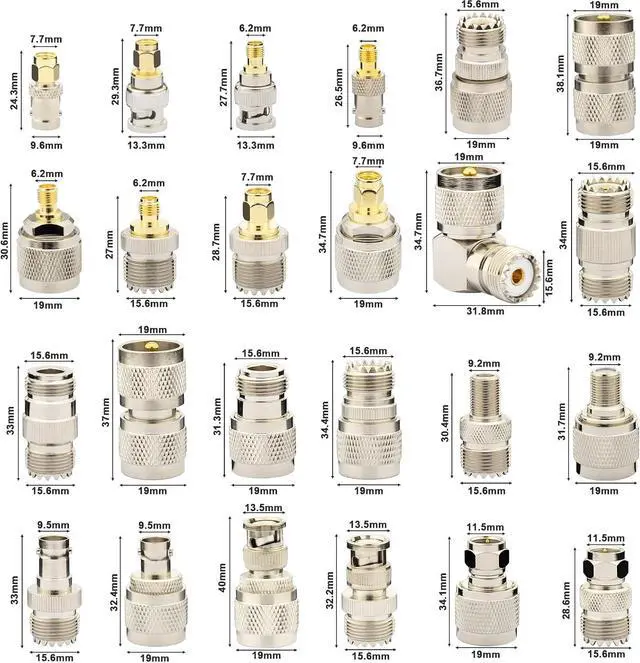 Alt view image 3 of 4 - 24PCS PL259 SO239 Adapter Kit & SMA to BNC Adapter Kit