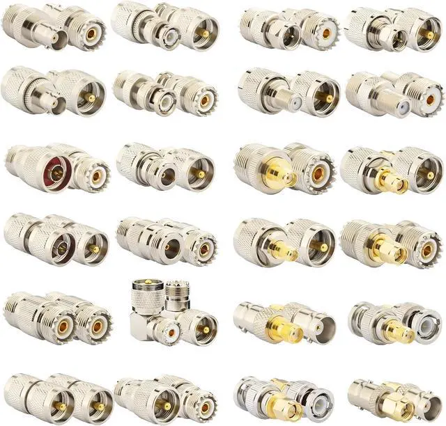 Main image of 24PCS PL259 SO239 Adapter Kit & SMA to BNC Adapter Kit