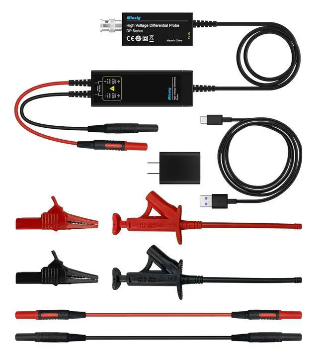 Alt view image 3 of 7 - 700V 100MHz High Voltage Differential Probe kit 3.5ns Rise Time 10X/100X Attenuation Rate Oscilloscope Probe Kit Accessory DP10007