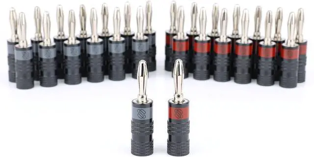 Main image of Silverback Pro Banana Plugs 14 Pairs, Soldered + Screw Lock, Nickel Plated wear and Corrosion Resistant