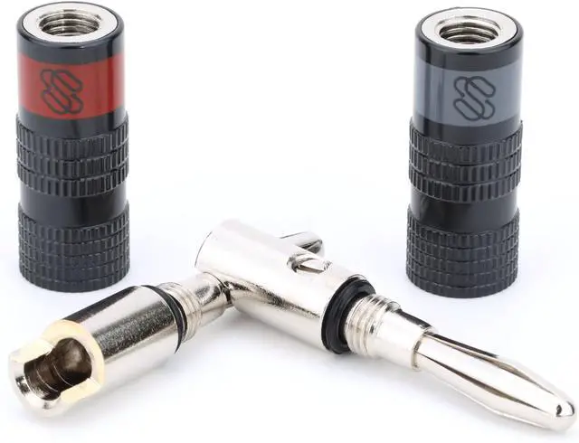 Alt view image 3 of 6 - Silverback Pro Banana Plugs 14 Pairs, Soldered + Screw Lock, Nickel Plated wear and Corrosion Resistant
