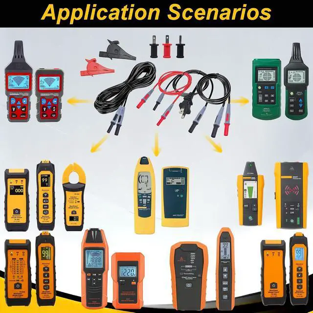 Alt view image 2 of 7 - ET450 Accessory Kit,incluidng Lead Adapters,AC Outlet Plug to Banana Plug Attach to Alligator Clips, Outlet Tabs/Prongs, Compatible with Klein Tools ET450 Circuit Breaker Finder