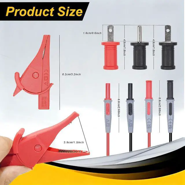 Alt view image 4 of 7 - ET450 Accessory Kit,incluidng Lead Adapters,AC Outlet Plug to Banana Plug Attach to Alligator Clips, Outlet Tabs/Prongs, Compatible with Klein Tools ET450 Circuit Breaker Finder