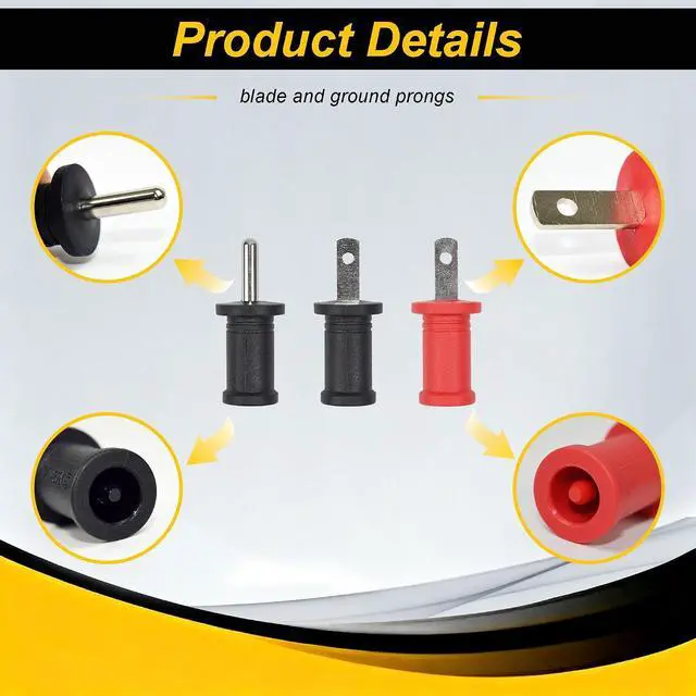 Alt view image 5 of 7 - ET450 Accessory Kit,incluidng Lead Adapters,AC Outlet Plug to Banana Plug Attach to Alligator Clips, Outlet Tabs/Prongs, Compatible with Klein Tools ET450 Circuit Breaker Finder